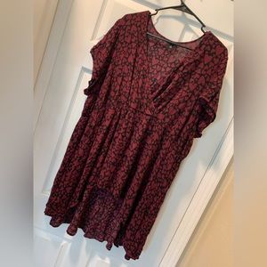 COPY - Torrid, Heart Blouse, Black/Red, Dress Top, Plus Size 4XL.